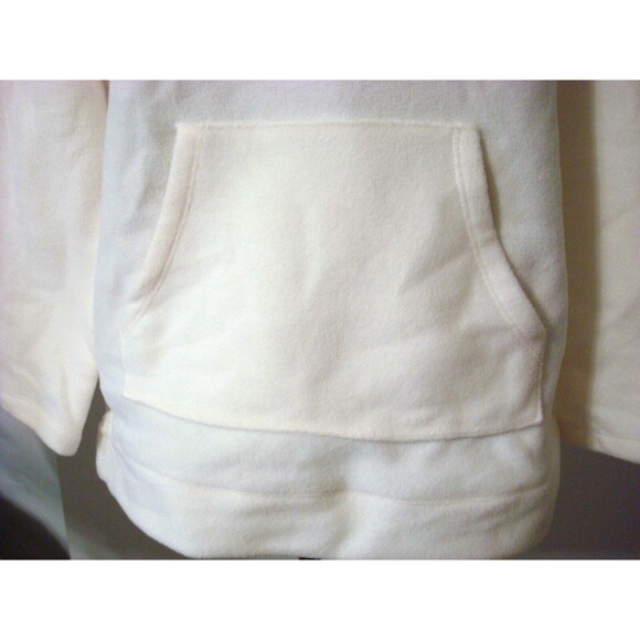 New $54 Womens Natural White Micro Polar Fleece Top XXSP Pocket Denim & Company - Picture 2 of 7